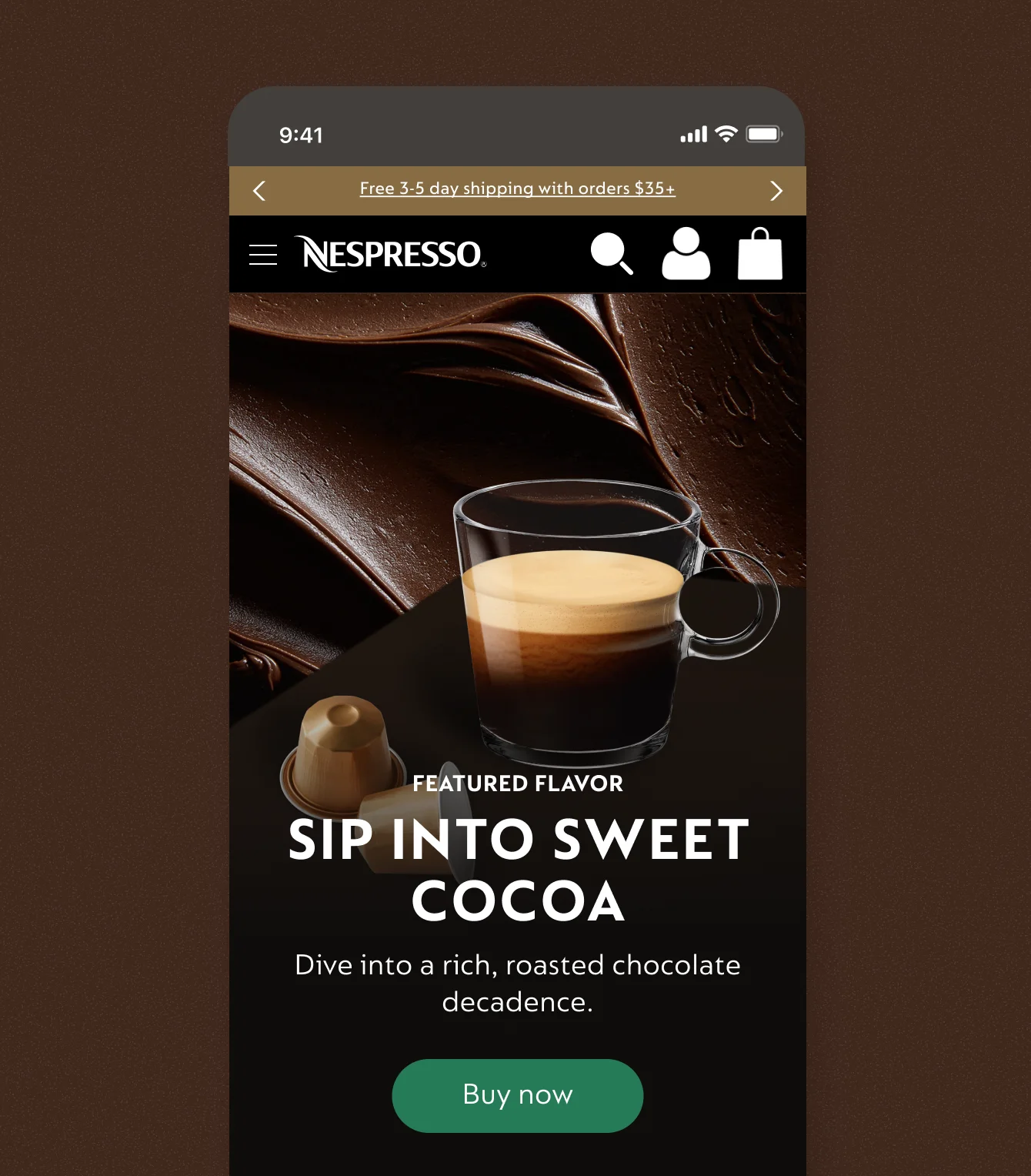 Nespresso mobile hero